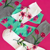 HOTSOX Women's Tulip Floral Crew