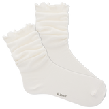 White ruffled sock with 'k.bell' branding on a white background thumbnail