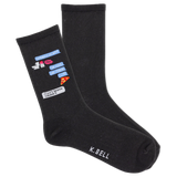 K.Bell Women's Drunk Food Text Crew Socks