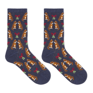 HOTSOX Women's Mistletoe Cat Crew Socks