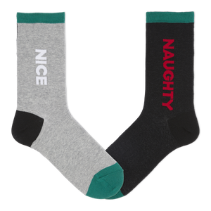 HOTSOX Women's Naughty And Nice Crew Socks