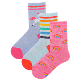 HOTSOX Kid's Rainbow Unicorn 3 Pack Crew Socks thumbnail