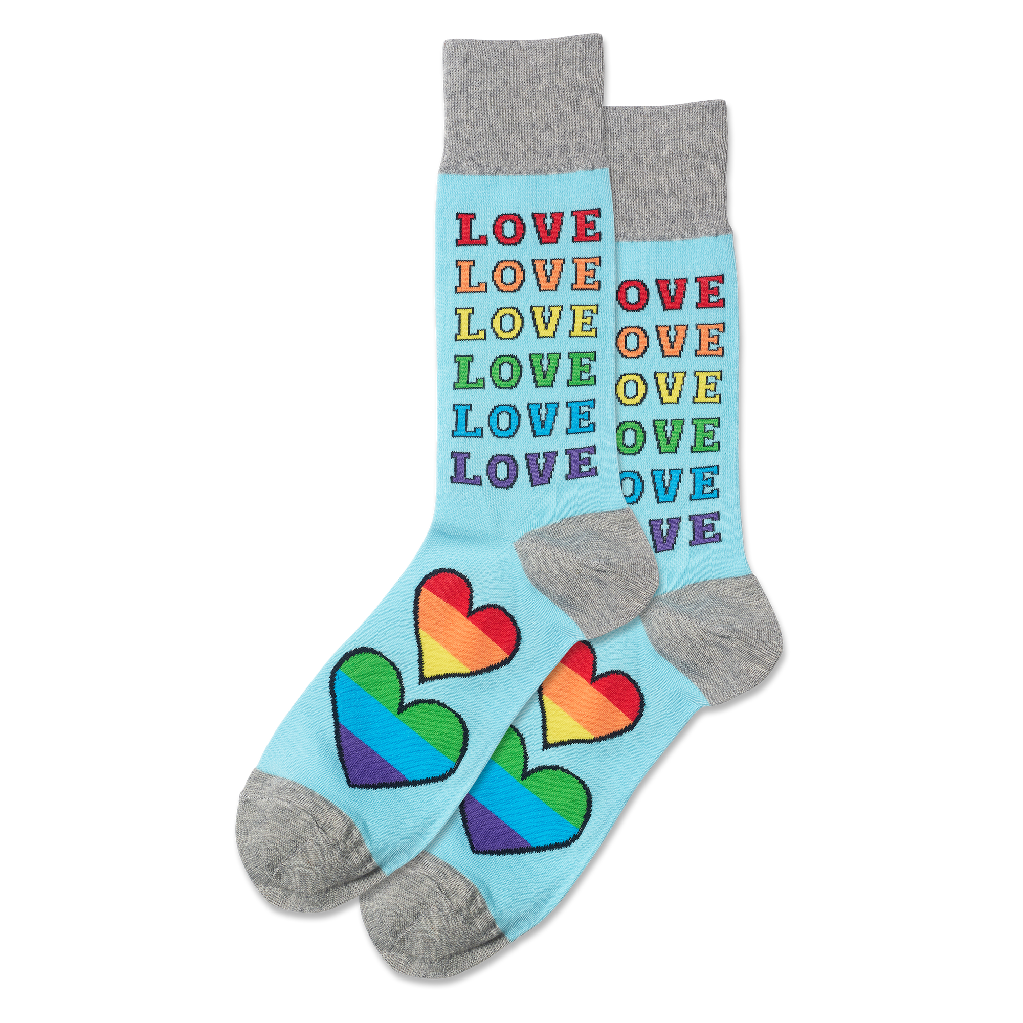 Pride Socks Rainbow Striped Socks - Large Low Cut (Black)