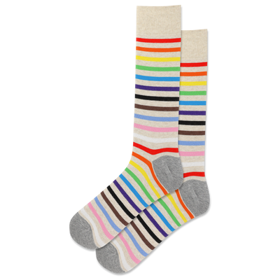 HOTSOX Men's Pride Inclusive Stripe Crew Sock