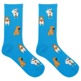 HOTSOX Women's Dog Tails Crew Socks
