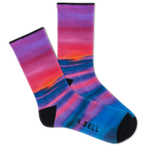 Colorful striped crew socks.