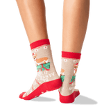 Women's Feliz Naughty Dog Socks in Hemp Heather Front thumbnail