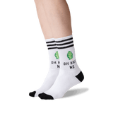 Women's Oh Kale No Crew Socks in White Front thumbnail